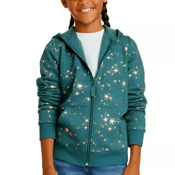 Lot of 2 Cat & Jack Girls lightweight Jacket/Hoodie Size XXL (18) Plus Teal - Picture 2 of 4